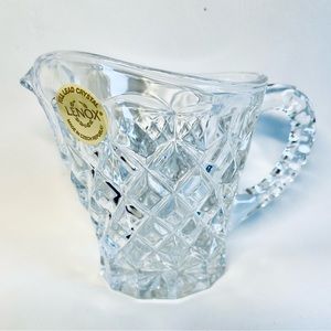 Lenox Gorgeous Clear Crystal Cream Pitcher Creamery Original Sticker 3.5 In Tall